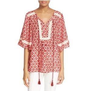 Kate Spade Posy Ikat Silk Blouse Top NEW Small S NWT